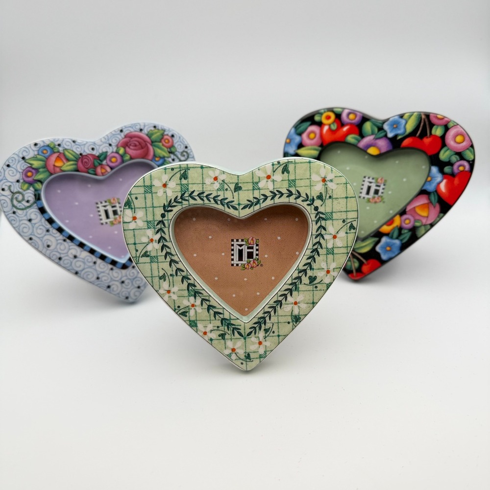 Vintage 1998 Mary Engelbreit Heart Picture Frames Set of 3 ME Ink Michel & Co